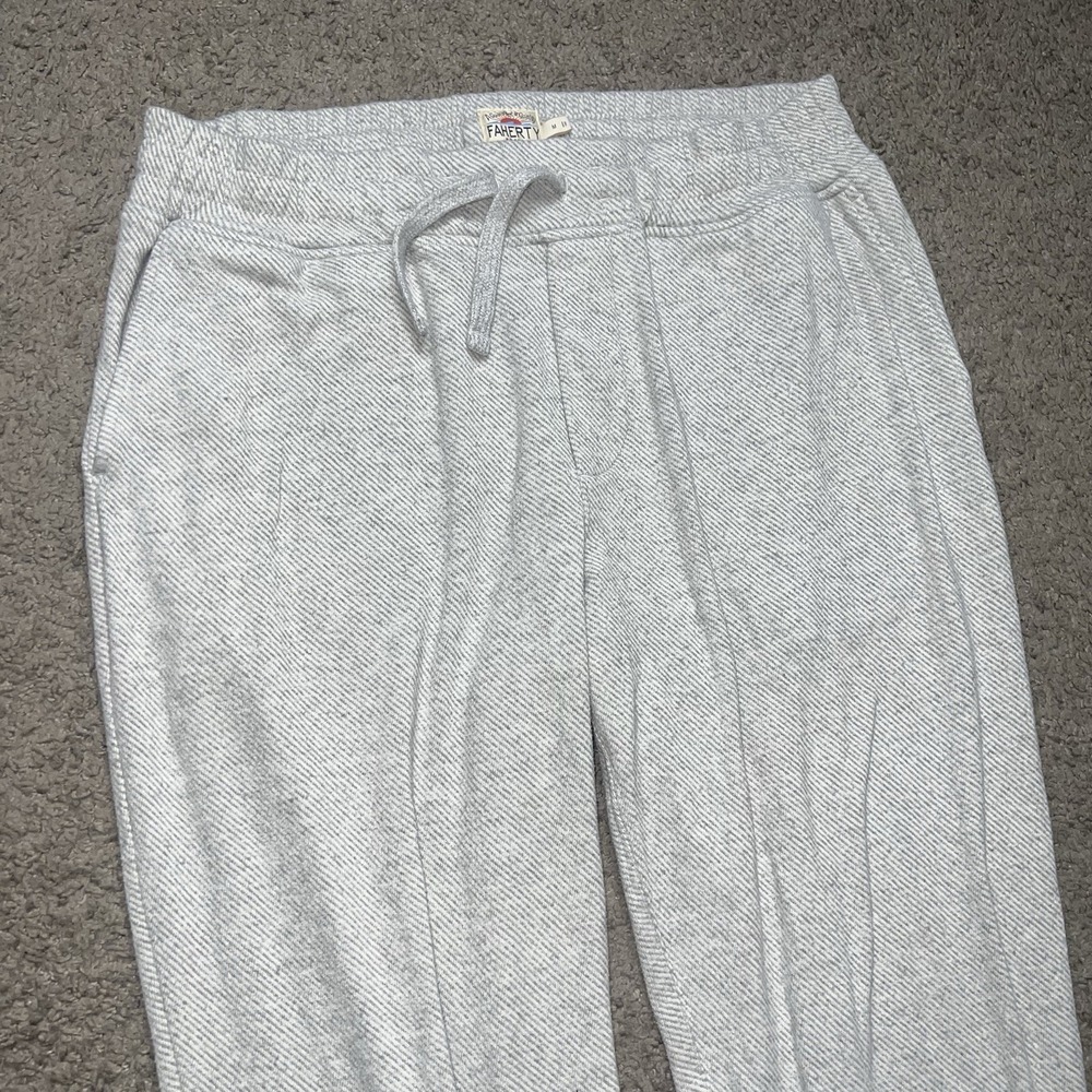 Faherty Brand Mens Grey Knit Jogger Pants M‎ Drawstring Lounge Sweatpants